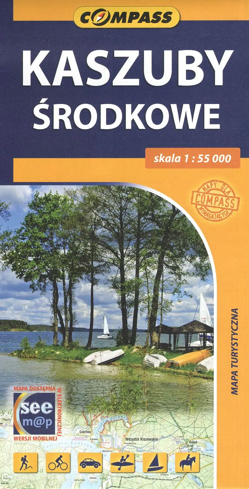Książka - Kaszuby Środkowe. Mapa turystyczna 1:55 000