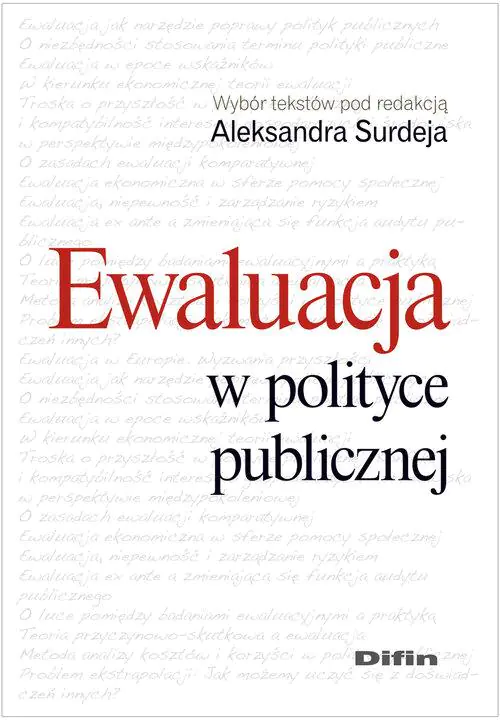 Książka - Ewaluacja w polityce publicznej