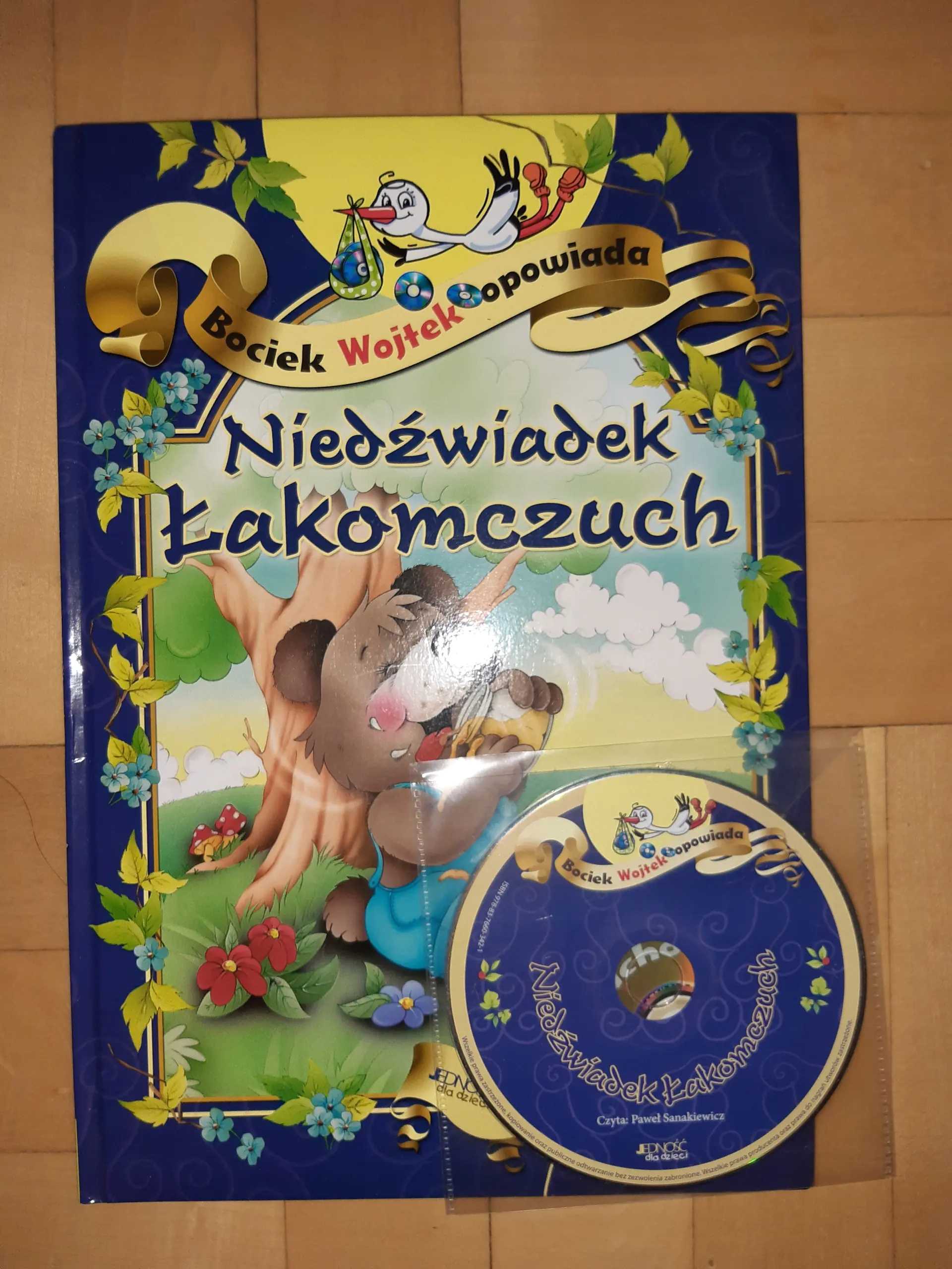 Książka - Niedźwiadek Łakomczuch. Bociek Wojtek opowiada