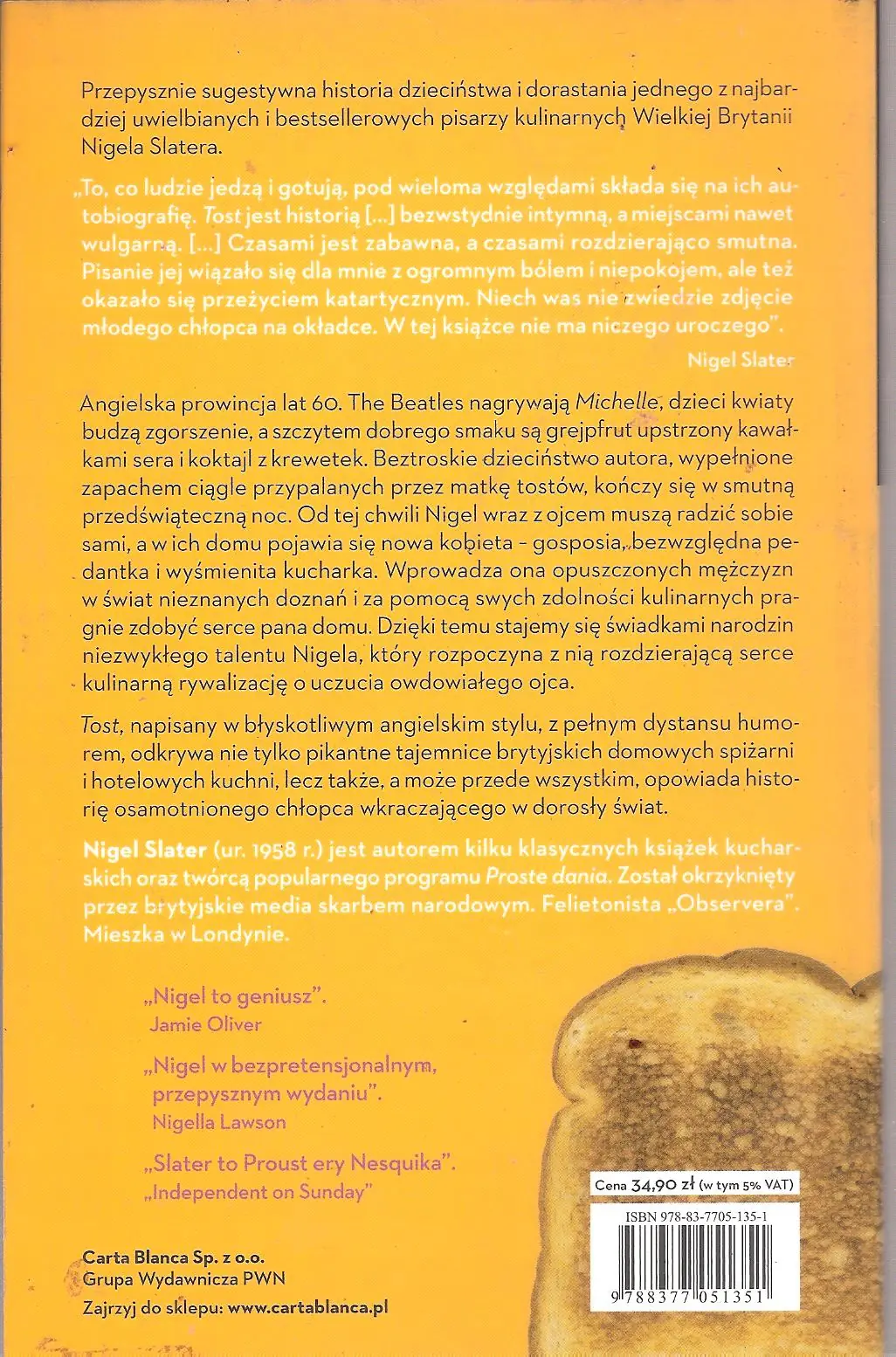 Książka - Tost. Historia chłopięcego głodu