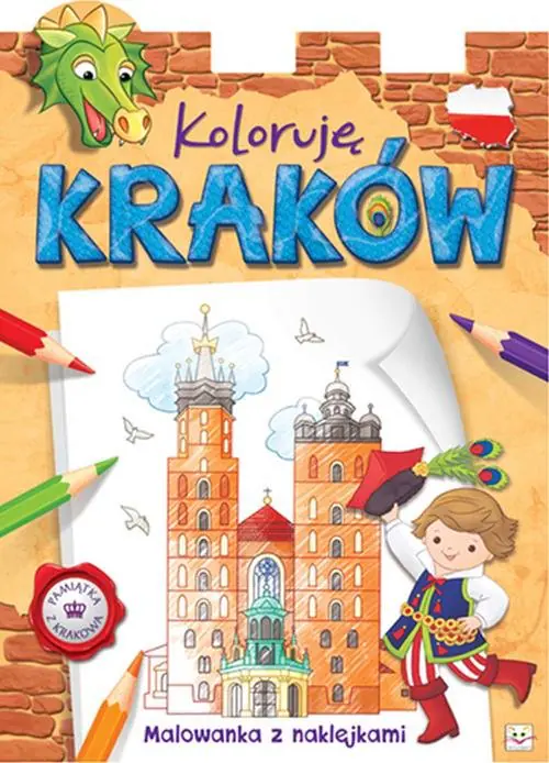 Książka - Koloruję Kraków. Malowanka z naklejkami