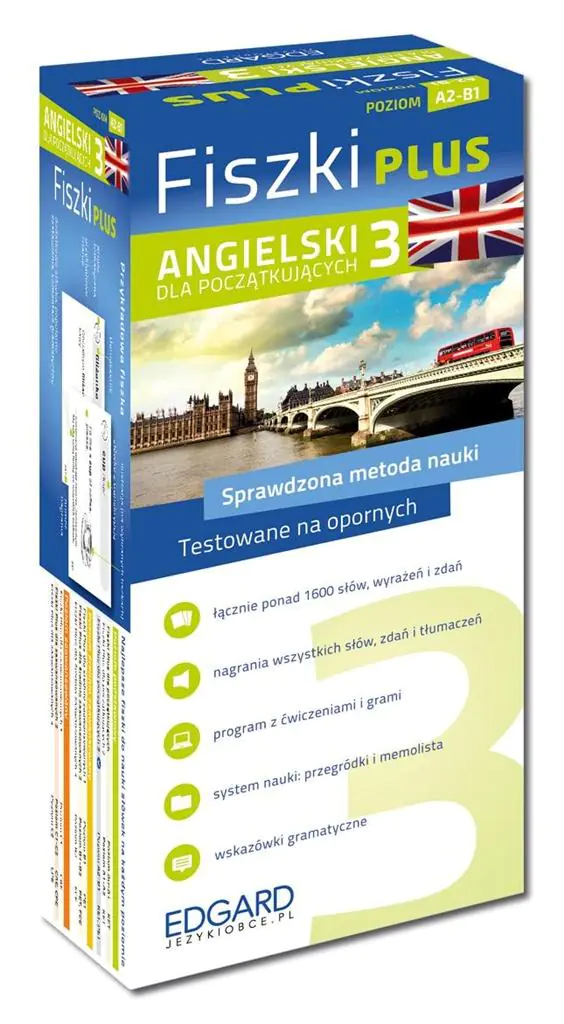 Książka - Fiszki Plus. Angielski dla początkujących 3