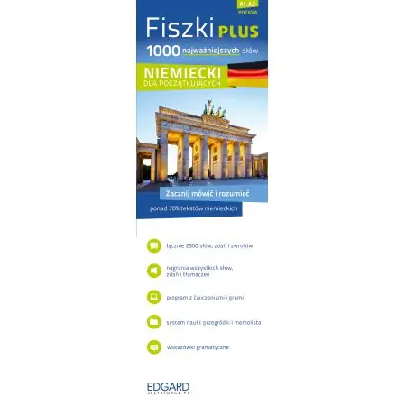 Książka - Fiszki Plus. Niemiecki dla początkujących. 1000 najważniejszych słów