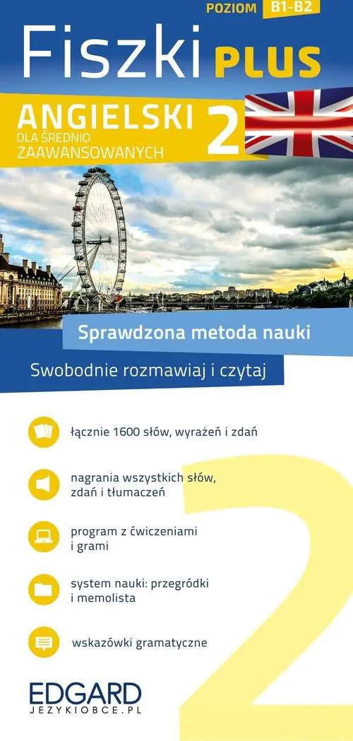 Książka - Fiszki Plus. Angielski dla średnio zaawansowanych (B1-B2). Część 2