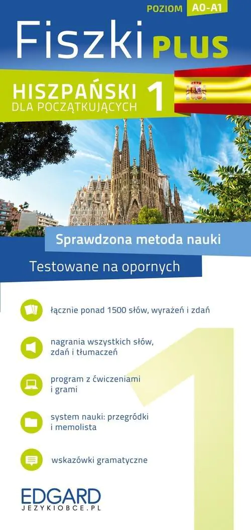 Książka - Fiszki Plus. Hiszpański dla początkujących. Część 1