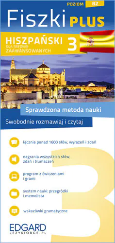 Książka - Fiszki Plus. Hiszpański dla średnio zaawansowanych 3. Poziom B2