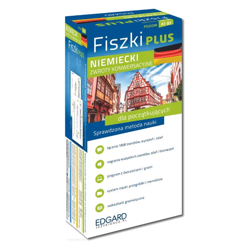 Książka - Fiszki PLUS. Zwroty konwersacyjne. Język niemiecki. Poziom A1-B1
