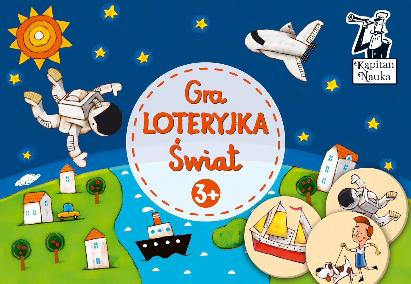 Książka - Kapitan Nauka, Loteryjka. Świat, gra edukacyjna