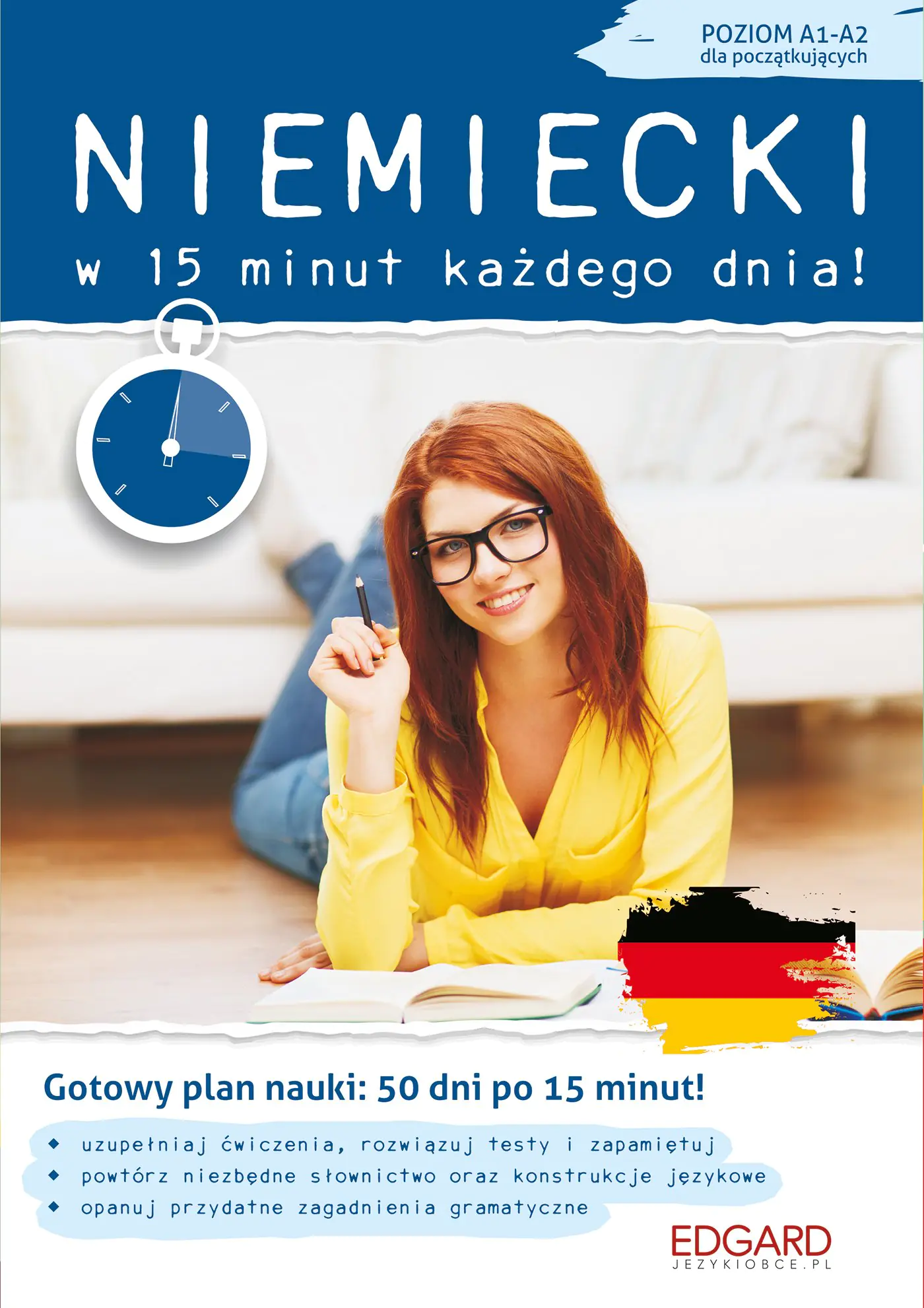 Książka - Niemiecki w 15 minut każdego dnia! Poziom A1-A2