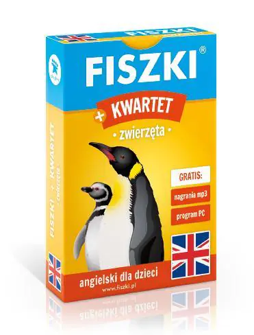Książka - Fiszki obrazkowe + gra Kwartet – język angielski – Zwierzęta