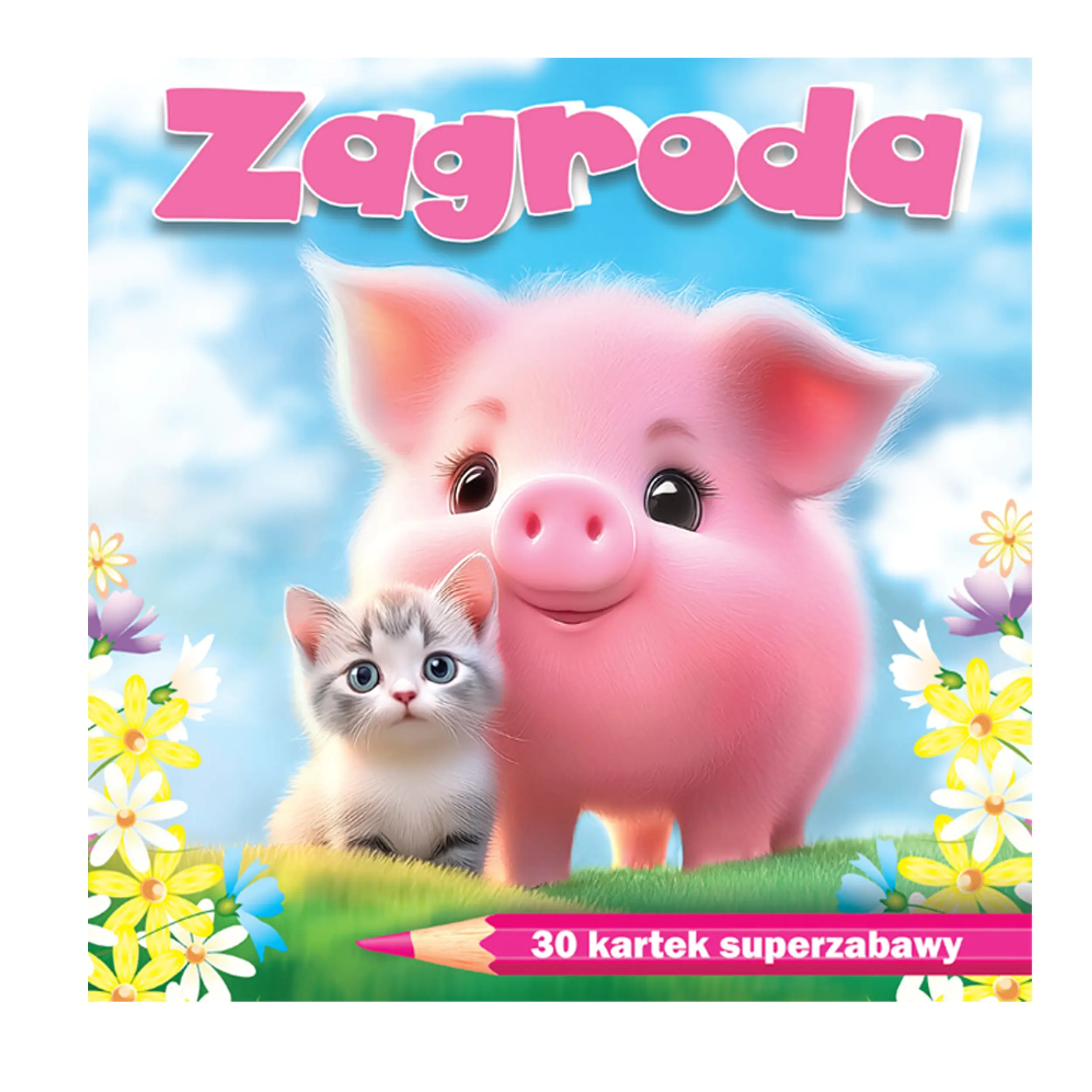 Książka - Zagroda. 30 kartek superzabawy - kolorowanka notes