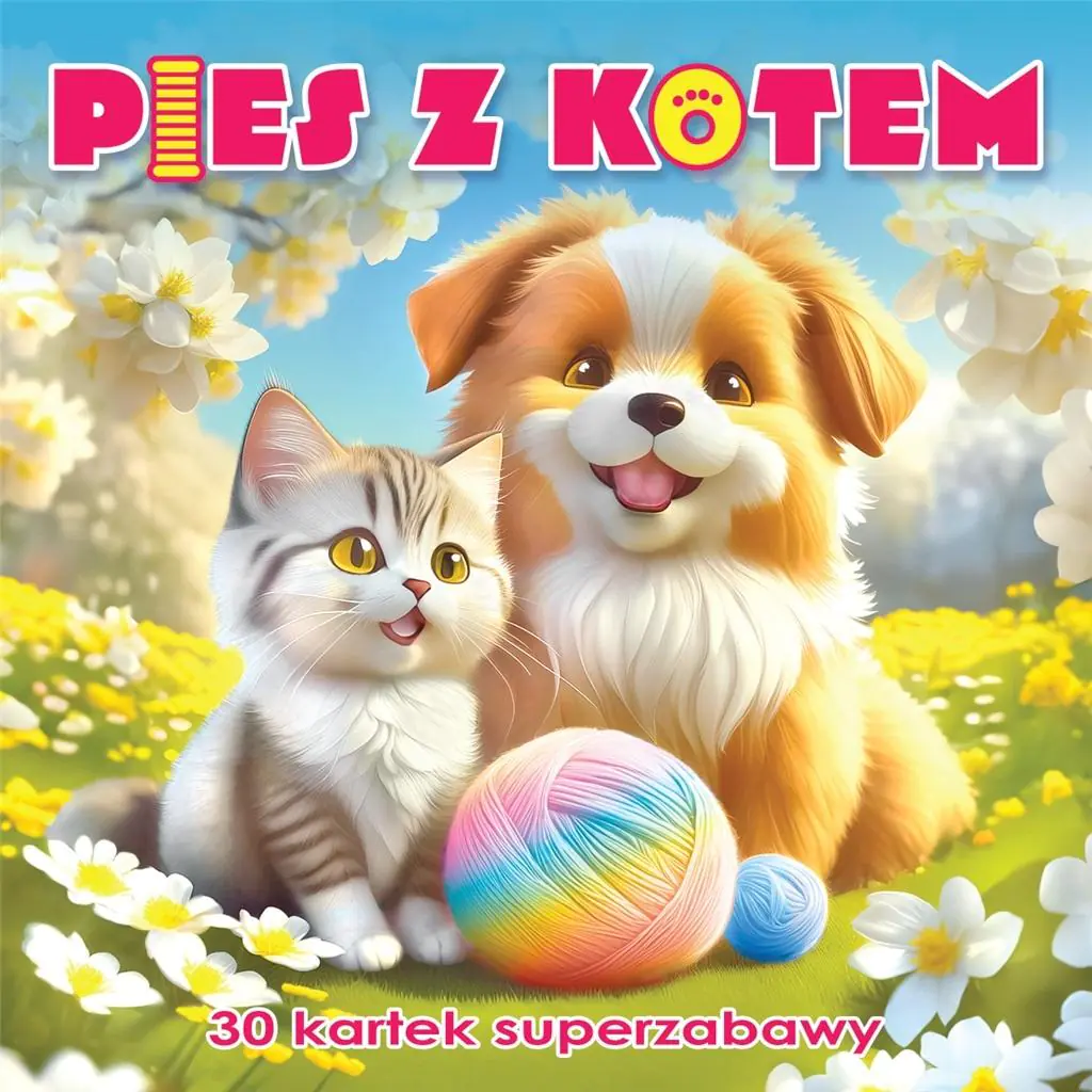 Książka - Pies z kotem. 30 kartek superzabawy kolorowanka