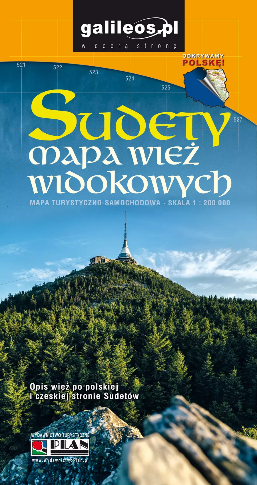 Książka - Sudety mapa wież widokowych 1:200 000