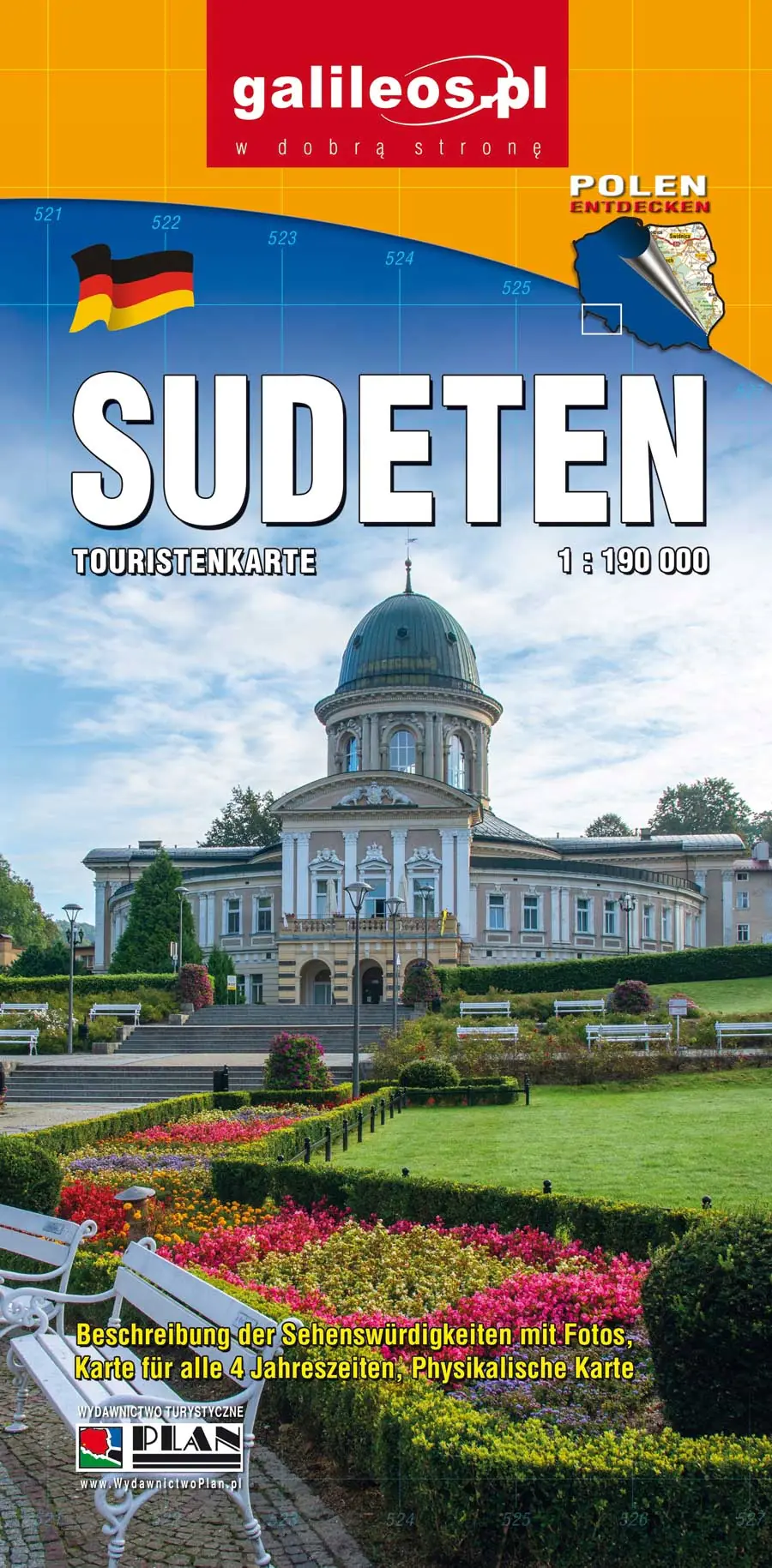 Książka - Mapa turystyczna - Sudeten 1:190 000 w.niemiecka