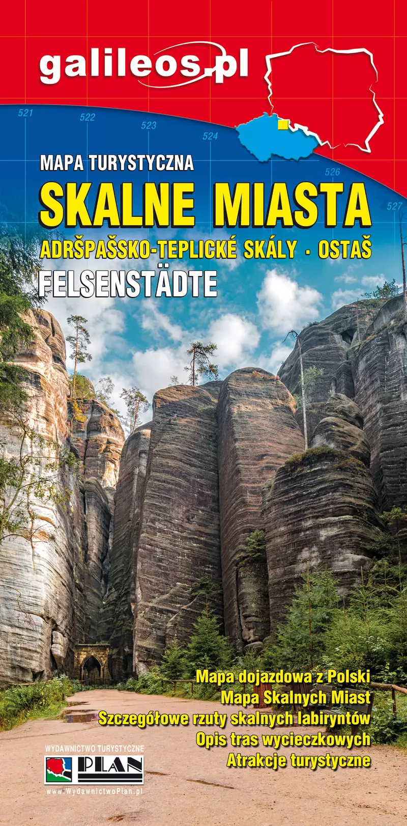 Książka - SKALNE MIASTA - MAPA PAPIEROWA - 2025