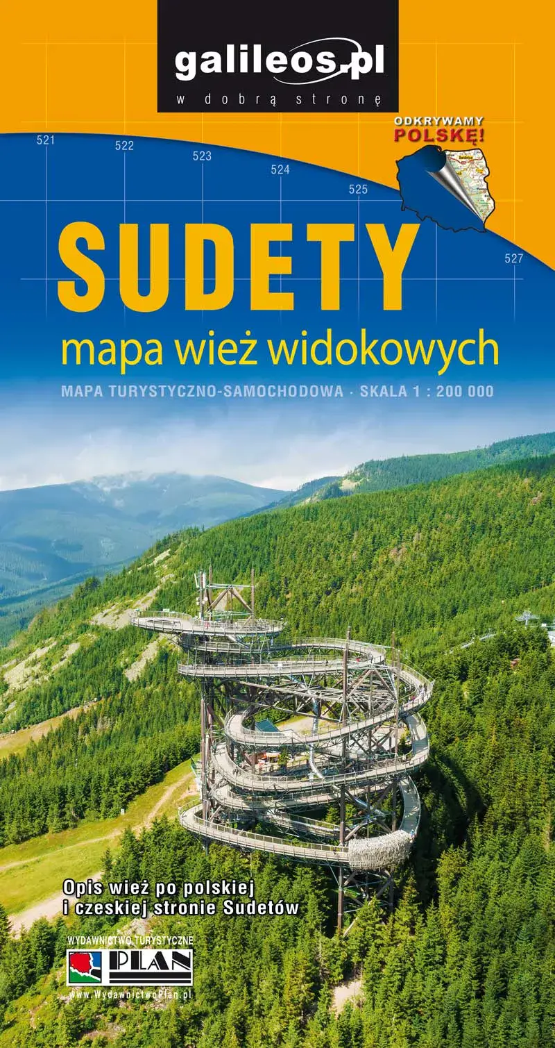Książka - Sudety mapa wież widokowych 1:200 000 w.2026