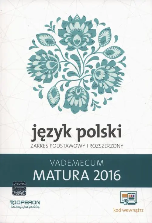 Książka - Vademecum 2016 LO Język polski ZPiR OPERON