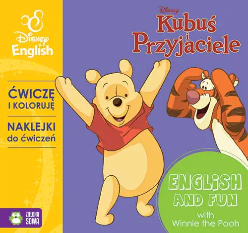 Książka - English and fun with Winnie the Pooh. Ćwiczę i koloruję. Naklejki do ćwiczeń
