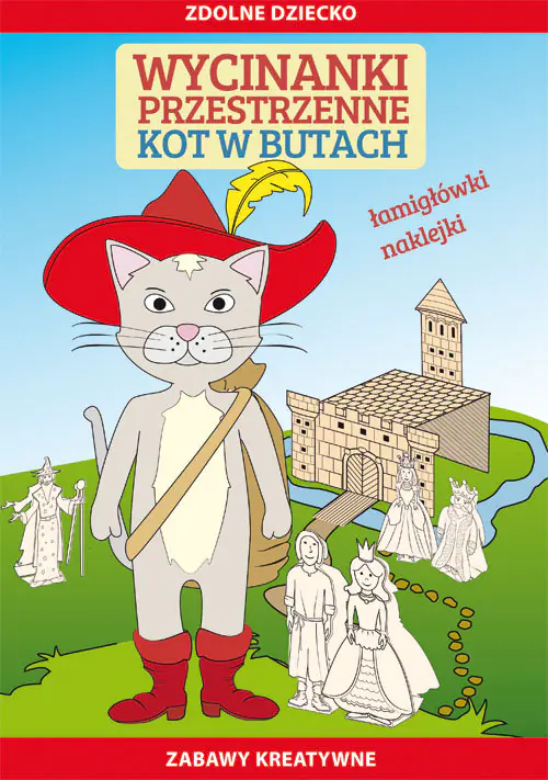 Książka - Wycinanki przestrzenne. Kot w butach. Łamigłówki,