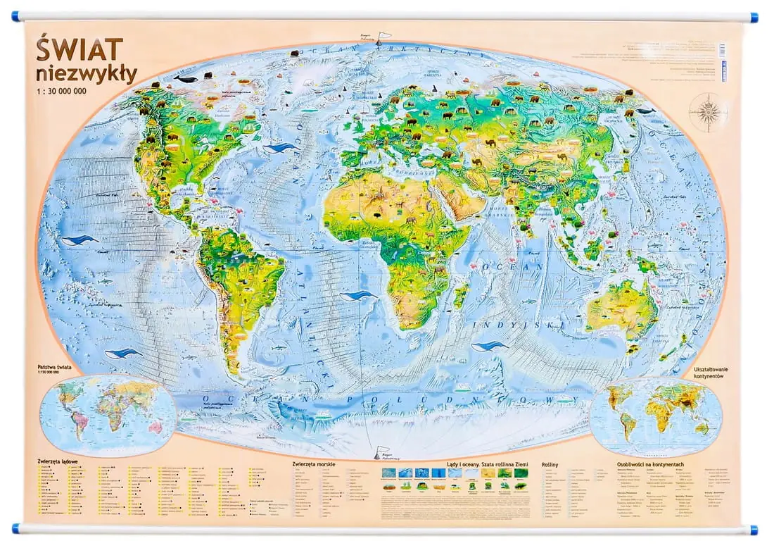 Książka - Świat. Mapa ścienna Polska Niezwykła Junior