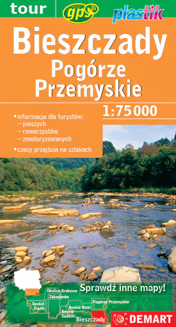 Książka - Bieszczady i Pogórze Przemyskie. Mapa turystyczna 1:75 000