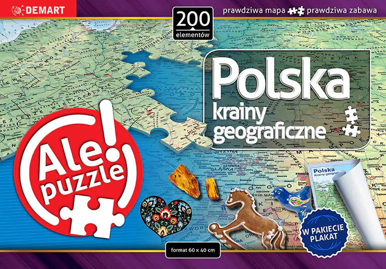 Książka - Puzzle 200 el. Polska Krainy geograficzne