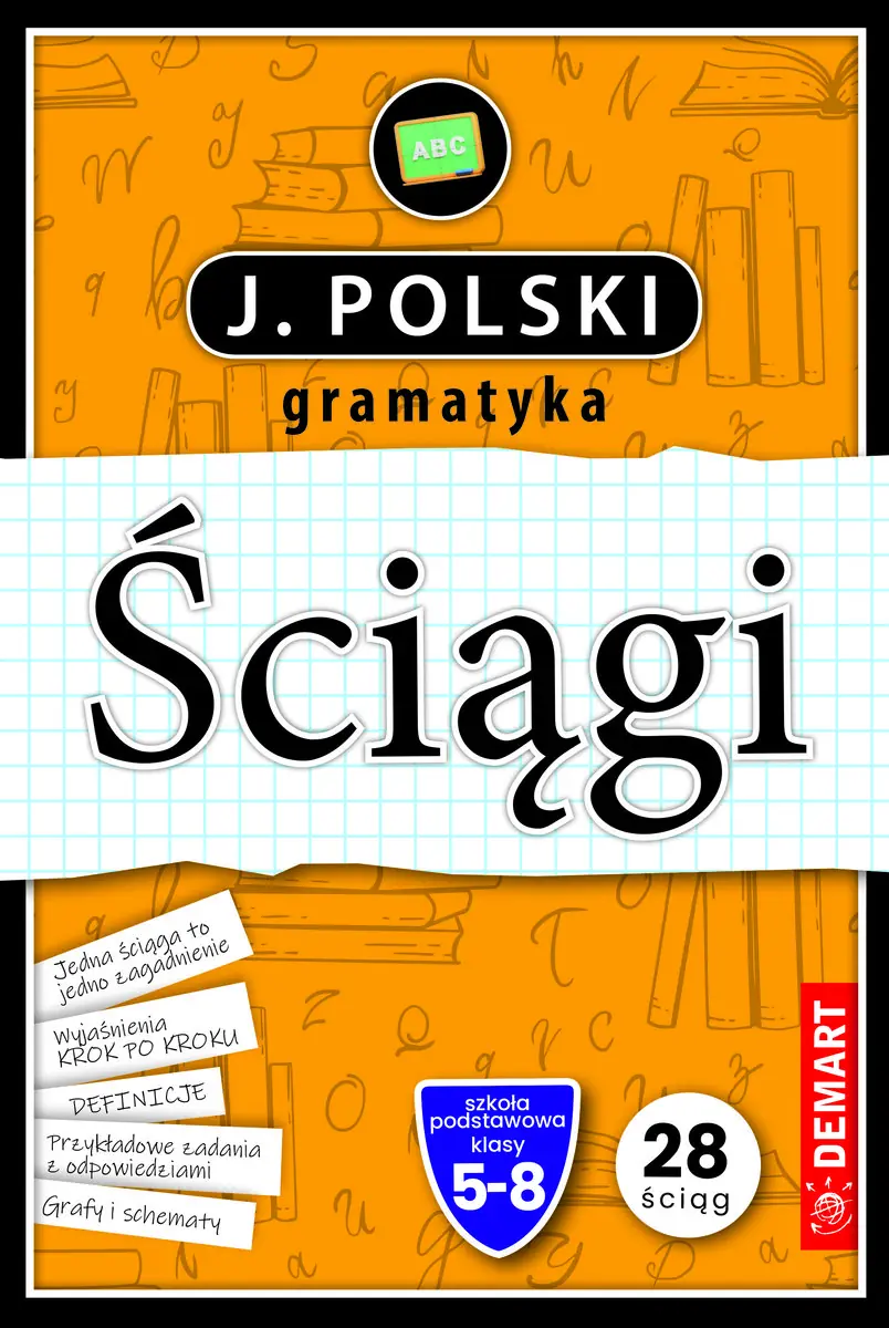 Książka - Ściągi. Karty edukacyjne. Język polski. Gramatyka. Klasa 5-8