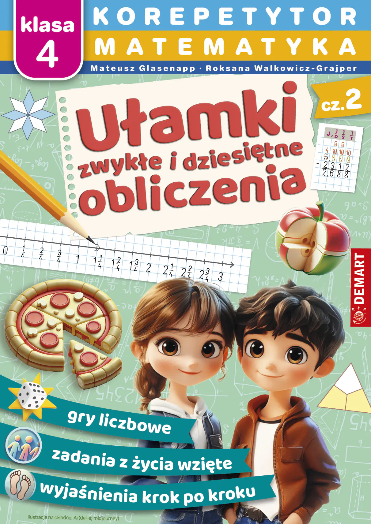 Książka - Ułamki zwykłe i dziesiętne, obliczenia. Korepetytor. Matematyka. Tom 2