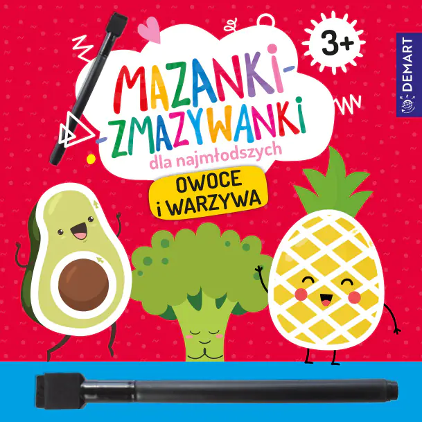 Książka - Mazanki-zmazywanki dla najmłodszych 3+ Owoce i warzywa