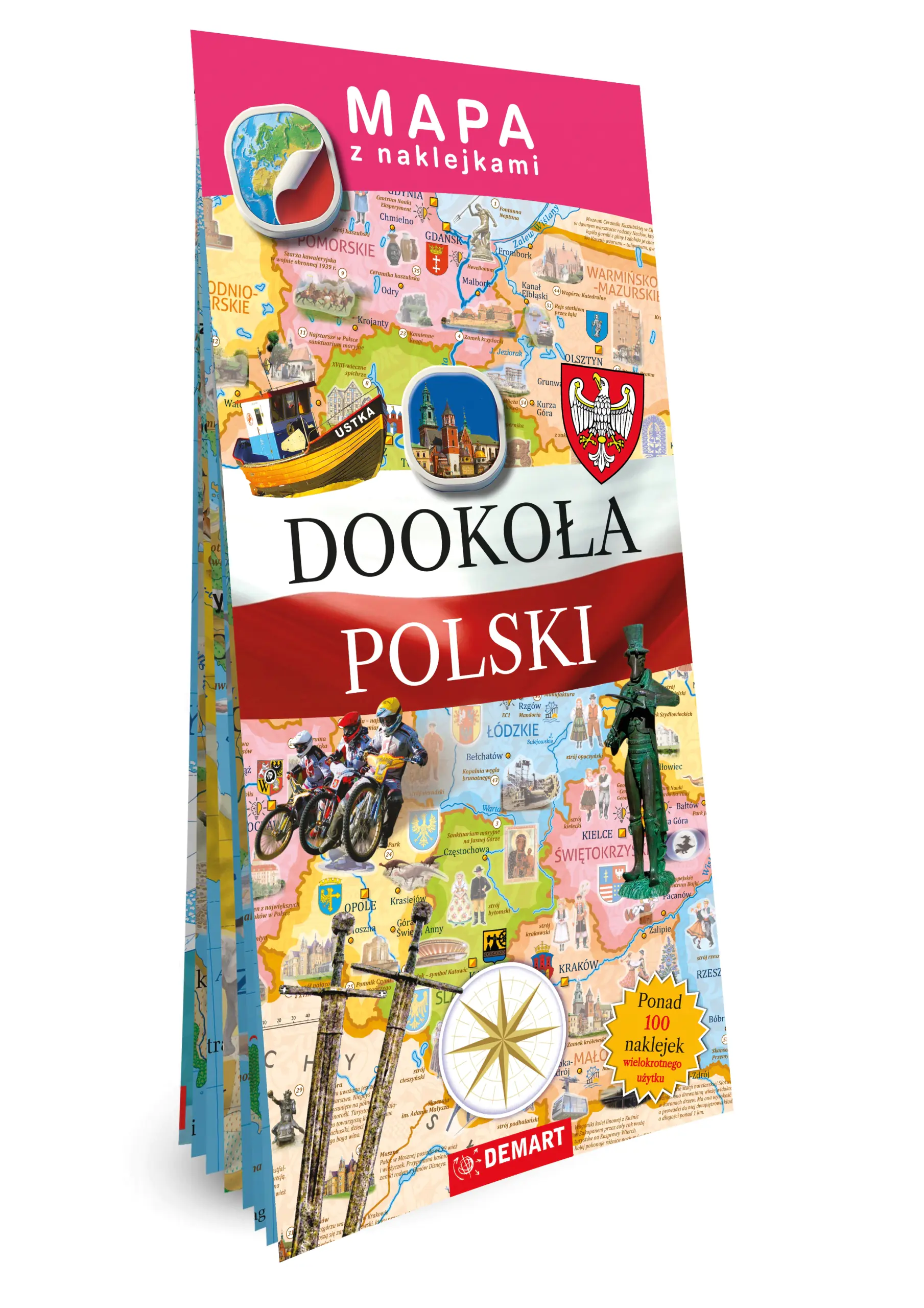 Książka - Mapy z naklejkami. Dookoła Polski