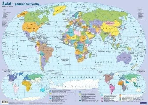 Książka - Mapa świata polityczna plansza edukacyjna