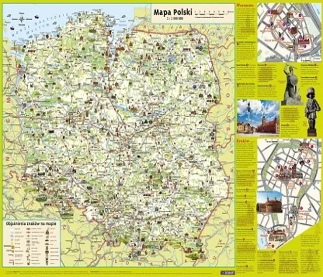 Książka - Mapa polski ścienna dla dzieci plansza edukacyjna