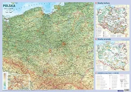 Książka - Mapa Polski plansza edukacyjna na ścianę i biurko
