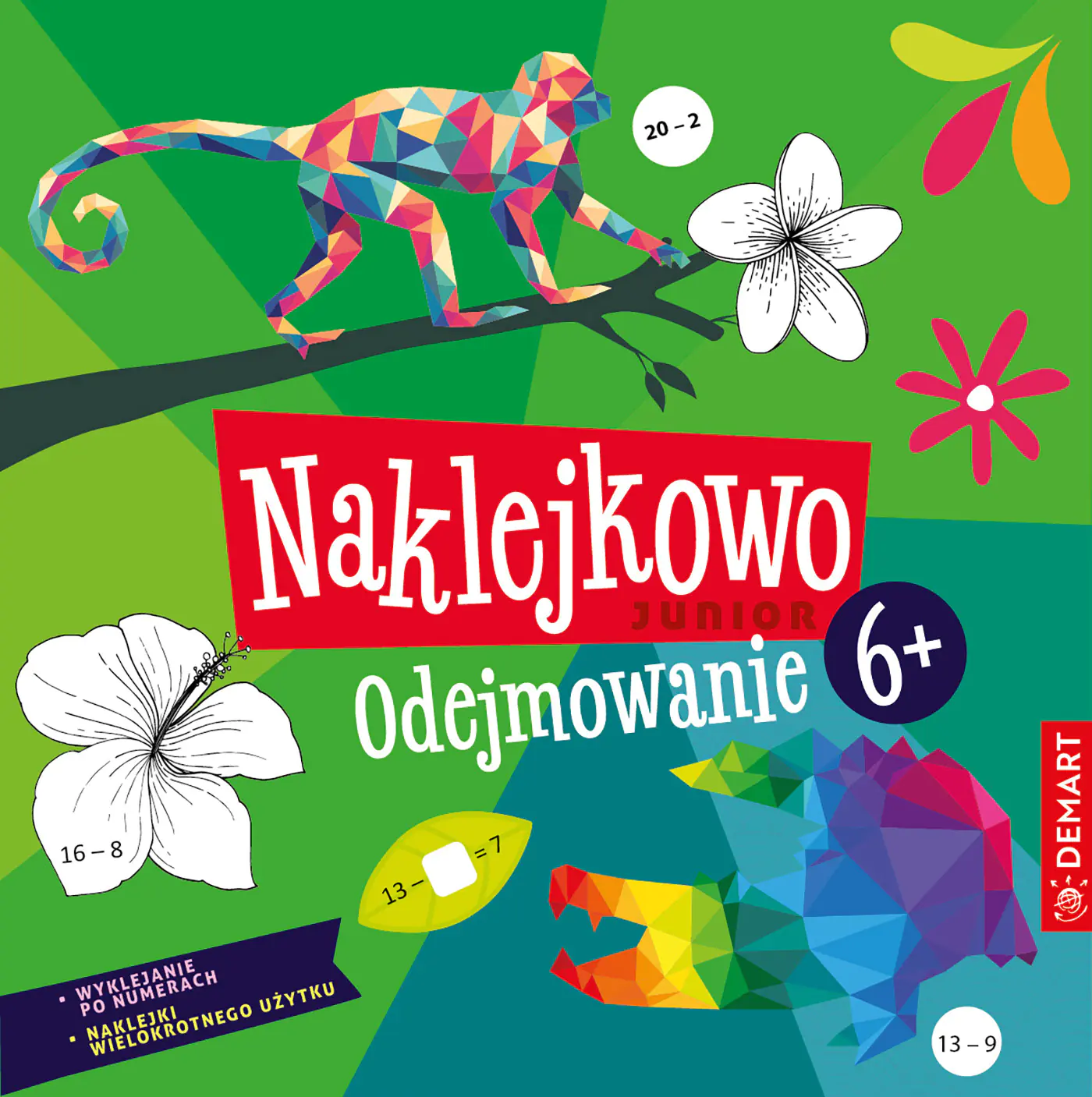 Książka - Naklejkowo Junior 6+. Odejmowanie