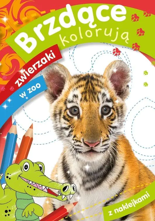 Książka - Skrzat, Malowanka A5, brzdące kolorują zwierzaki w zoo, naklejki, 158676
