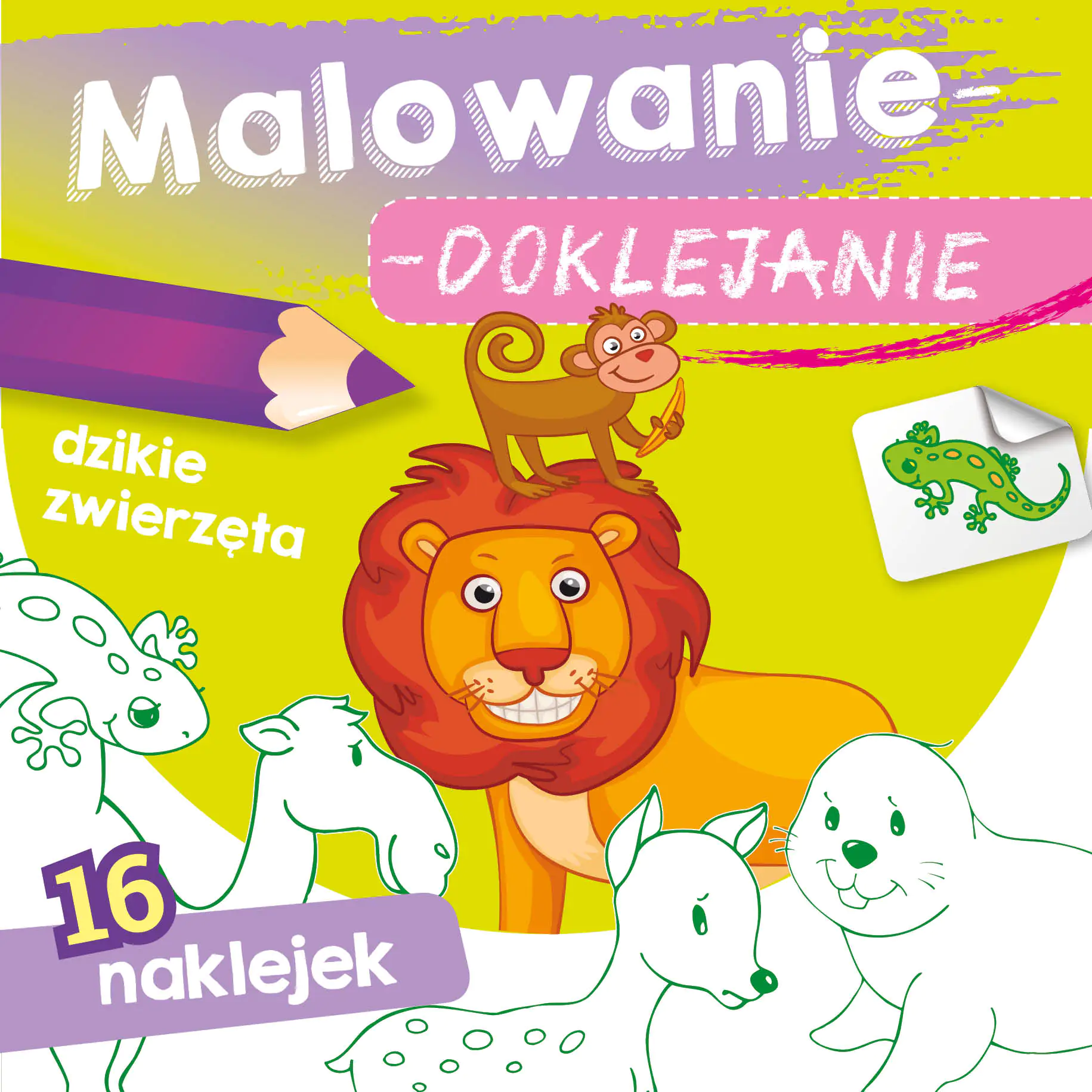 Książka - Skrzat, Książeczka 15x15 cm, malowanie-doklejanie, dzikie Zwierzęta naklejki, 159970