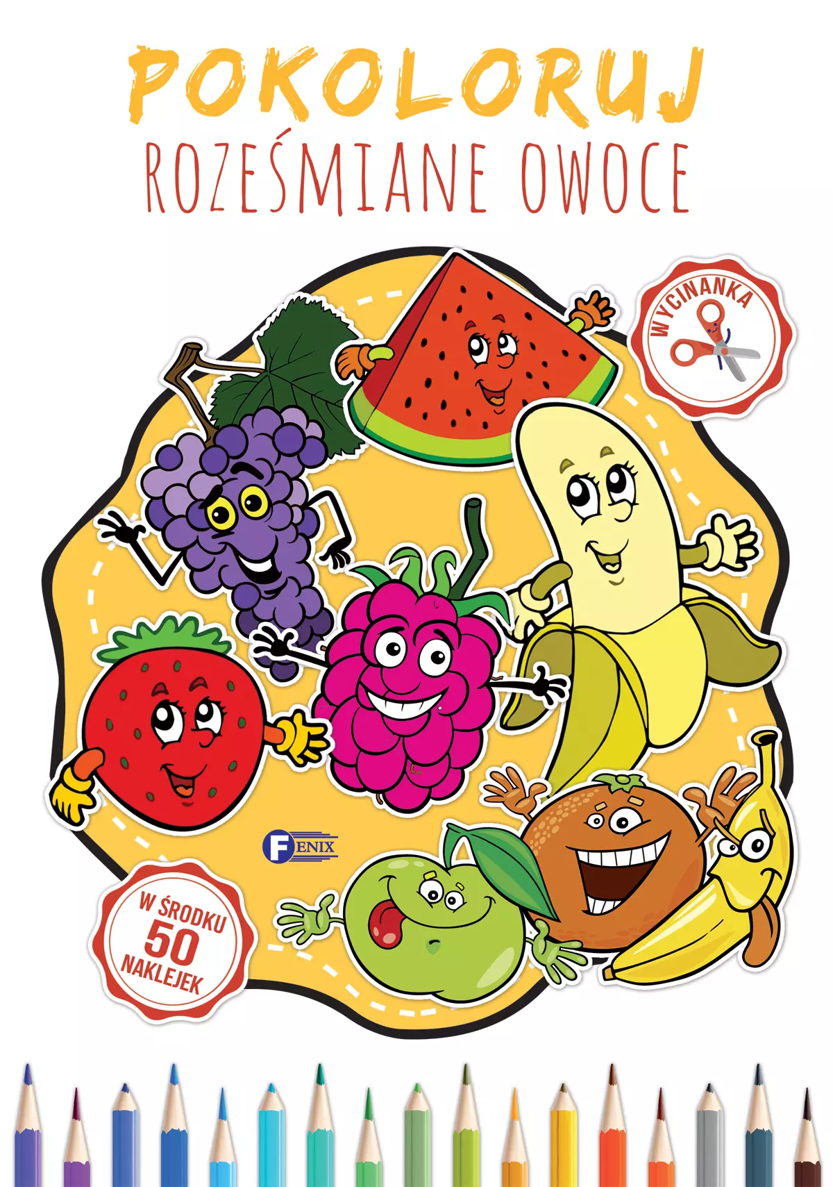 Książka - Pokoloruj roześmiane owoce