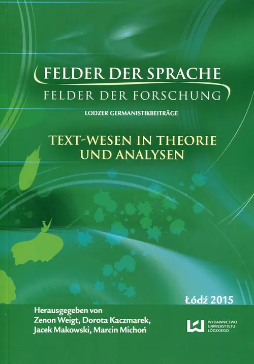 Książka - Felder der Sprache Felder der Forschung