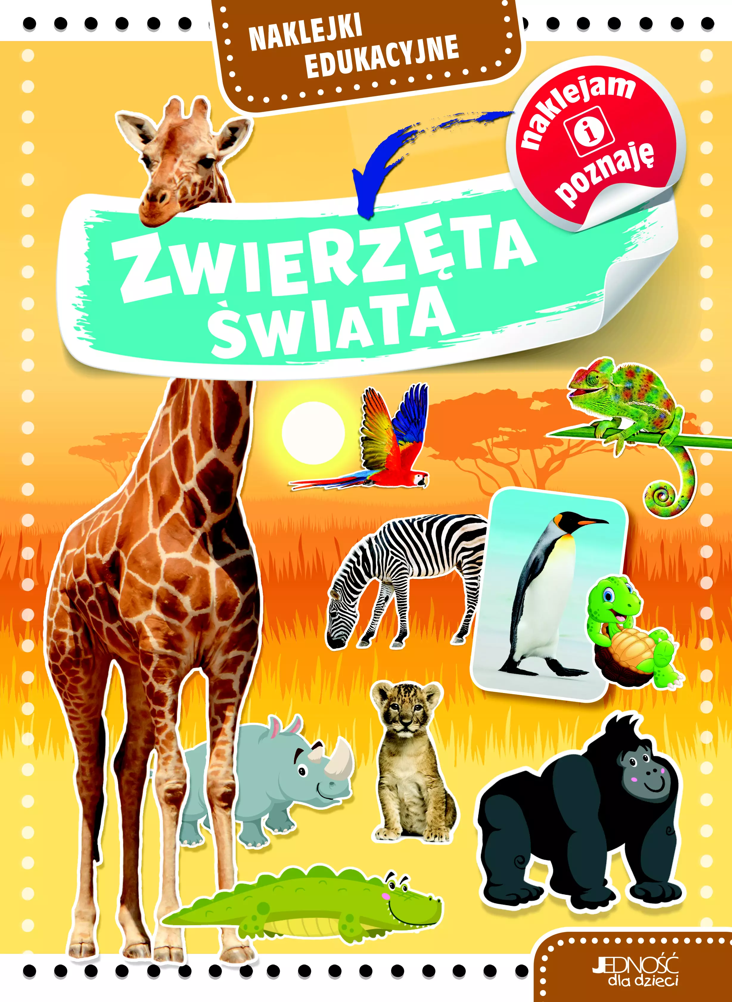 Książka - Naklejki edukacyjne. Zwierzęta świata