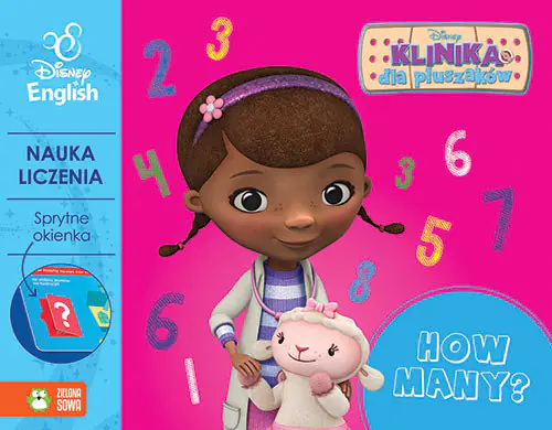 Książka - Disney English. Klinika dla pluszaków. Dosia. Sprytne okienka. Nauka liczenia. How many?