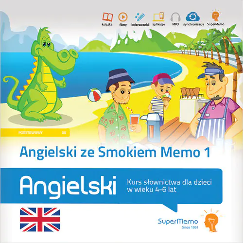 Książka - Angielski ze Smokiem Memo 1. Kurs słownictwa dla dzieci w wieku 4-6 lat (poziom podstawowy A0)