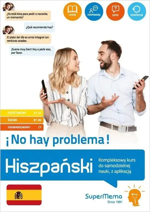 Książka - Hiszpański. !No hay problema! Kompleksowy kurs do samodzielnej nauki, z aplikacją