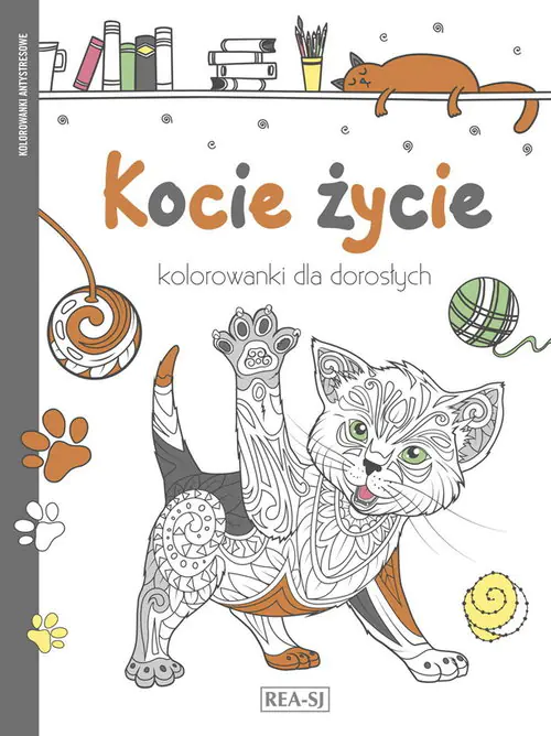 Książka - Kocie życie. Kolorowanki dla dorosłych