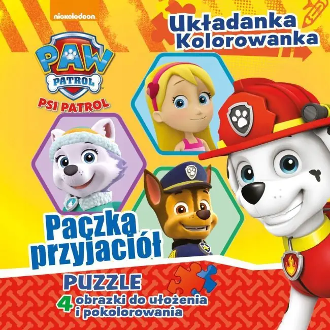 Książka - Psi Patrol Układanka Kolorowanka