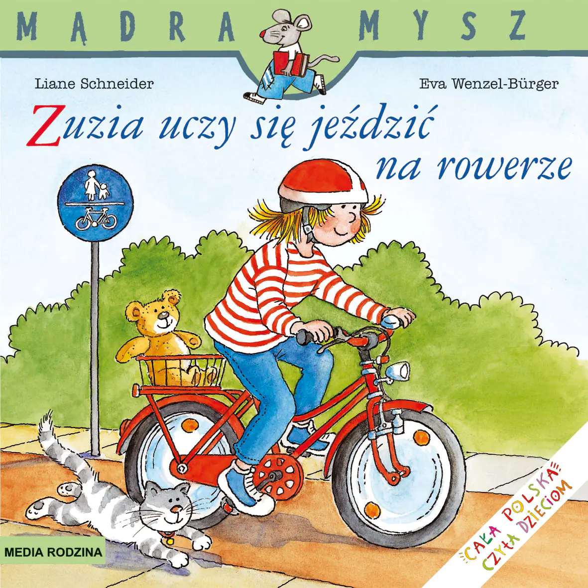 Książka - Zuzia uczy się jeździć na rowerze. Mądra mysz