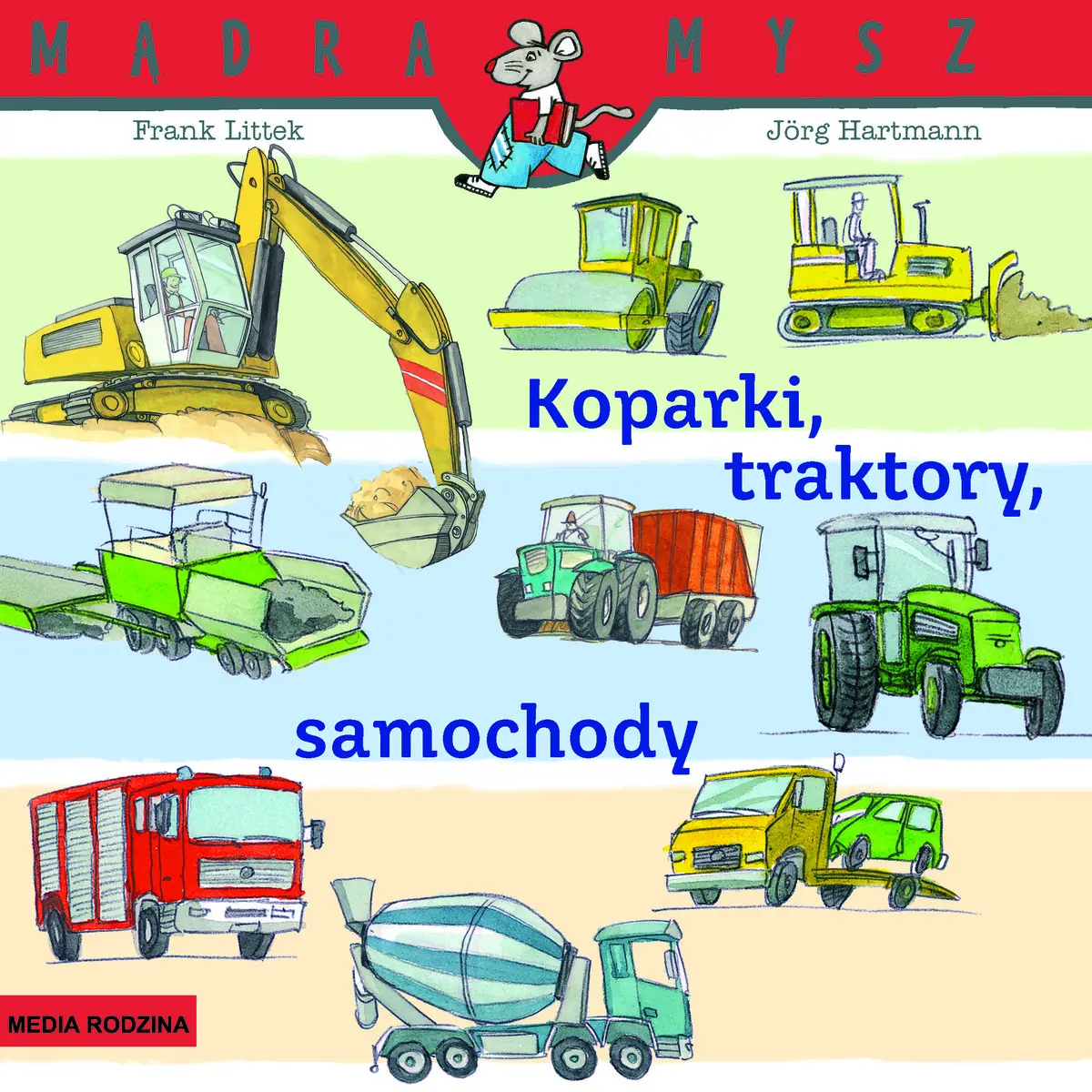 Książka - Koparki, traktory, samochody. Mądra mysz