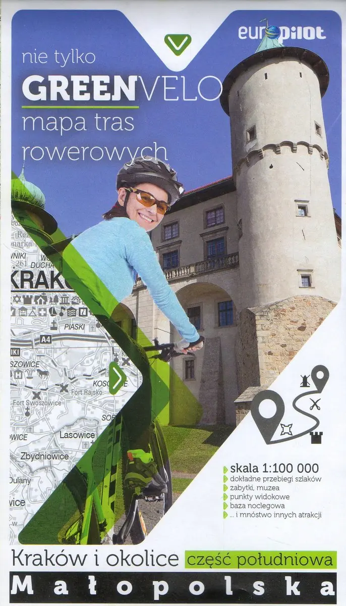 Książka - Małopolskie. Kraków i okolice. Część południowa. Mapa tras rowerowych 1:100 000