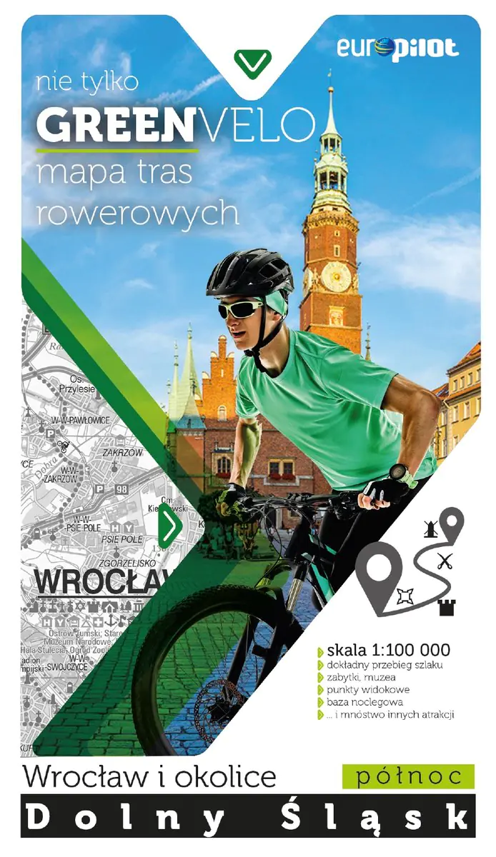 Książka - Dolny Śląsk. Wrocław i okolice. Część północna. Mapa tras rowerowych 1:100 000