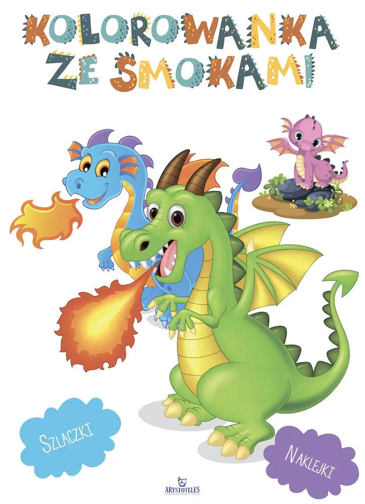 Książka - Kolorowanka ze smokami (z brokatem)