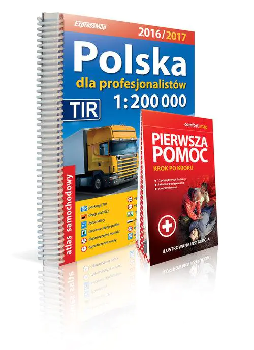 Książka - Polska dla profesjonalistów 2016/2017. Atlas samochodowy w skali 1:200 000 + pierwsza pomoc - krok po kroku